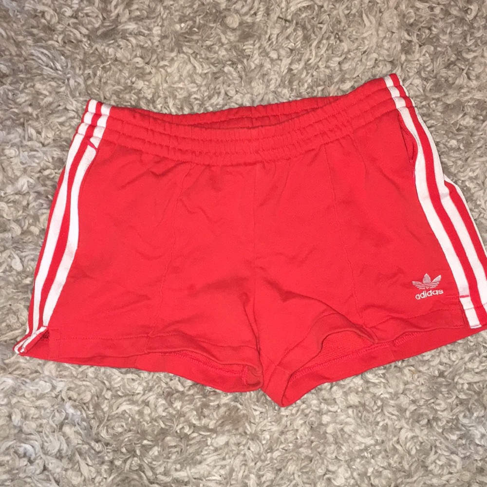 Adidas shorts women red and white